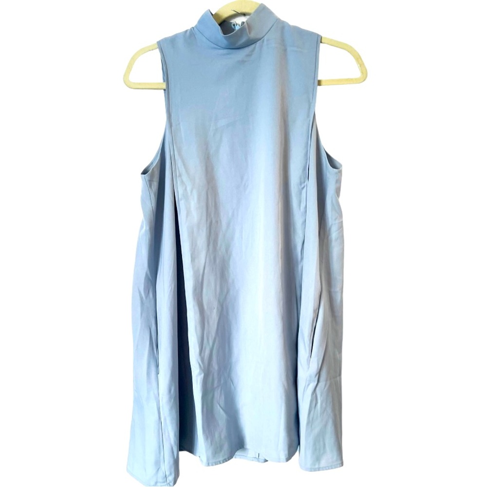 Lucca Light Blue Mock Neck A-Line Swing Dress M